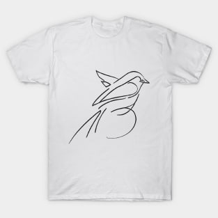 Bird Beautiful Line Art T-Shirt